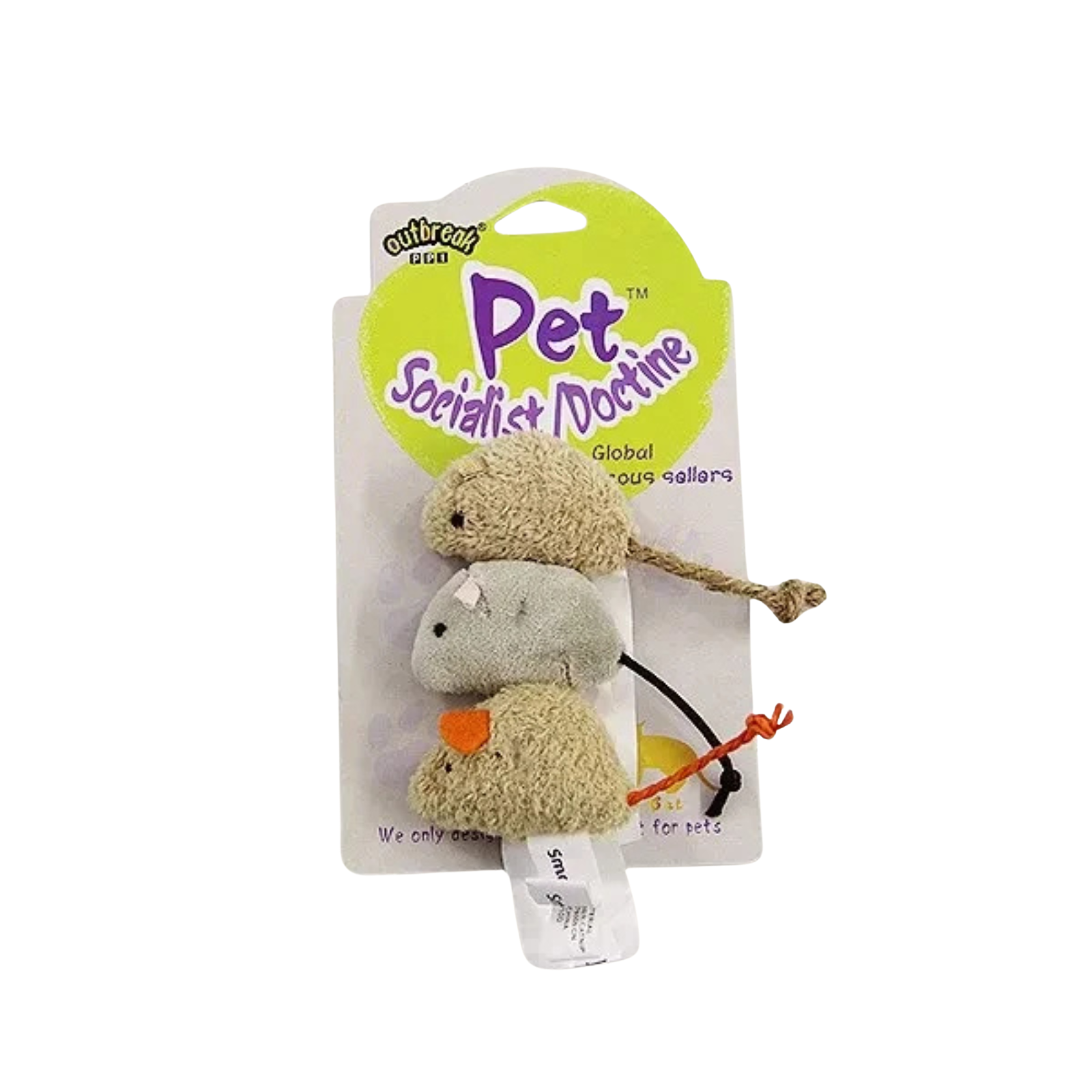 3 vnt. pliušinių pelių rinkinys katėms