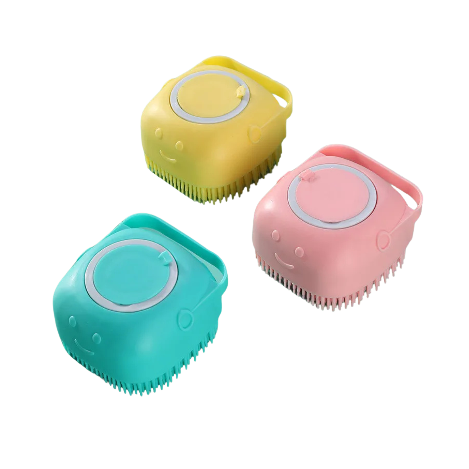 Maudymosi šepetys su šampūno dozatoriumi