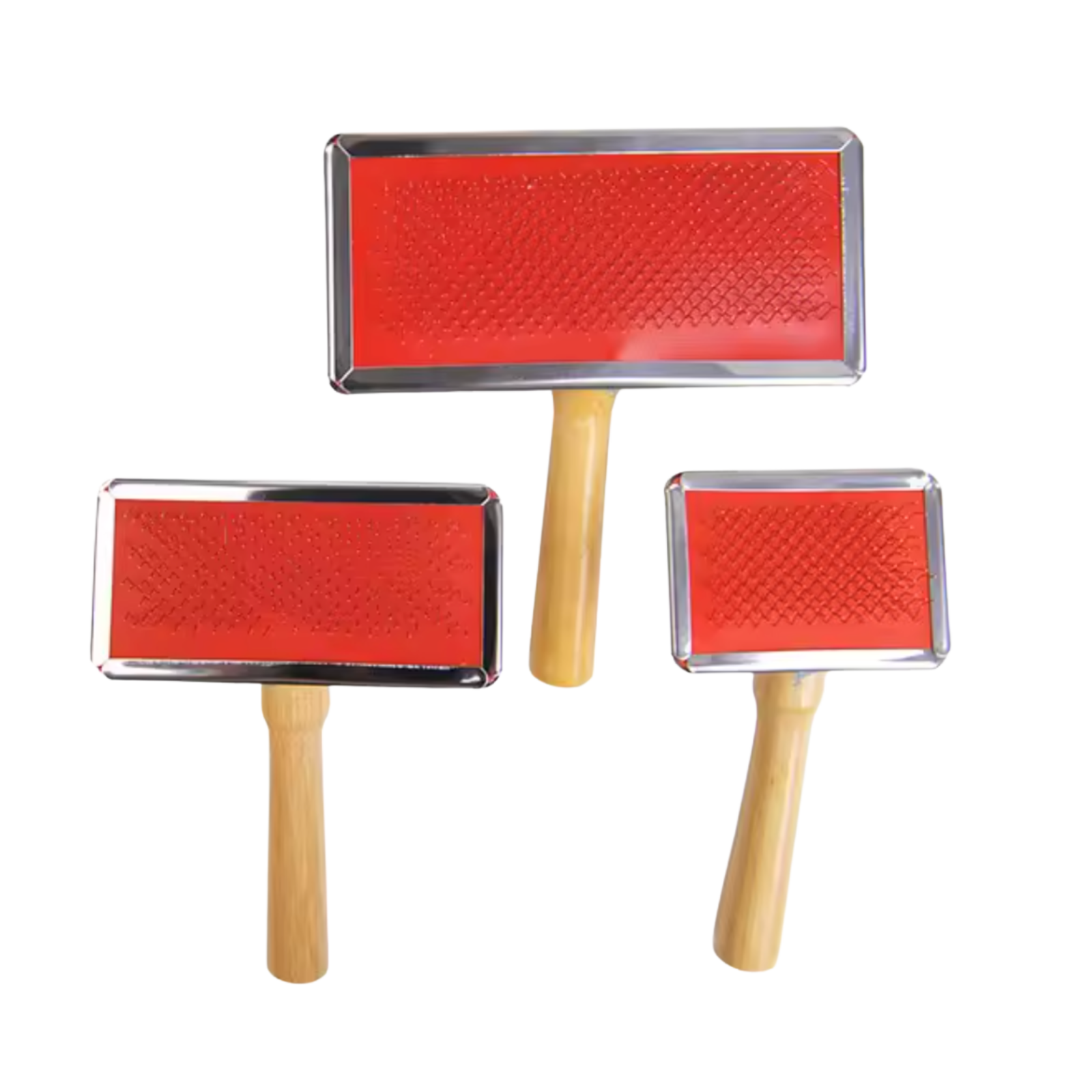 Klasikinis profesionalus slicker šepetys su medine rankena