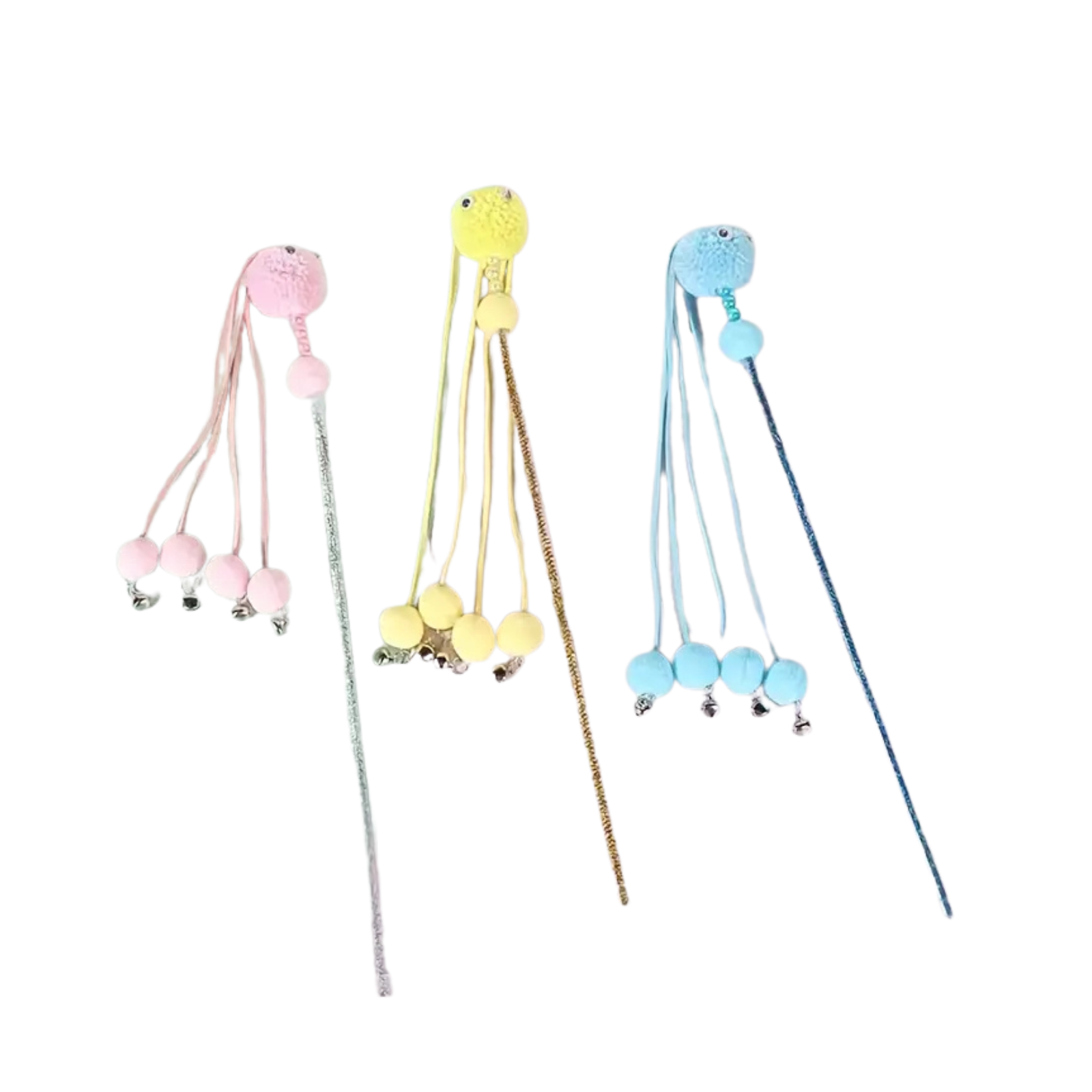 Katės žaislas – meškerė su keičiamu antgaliu