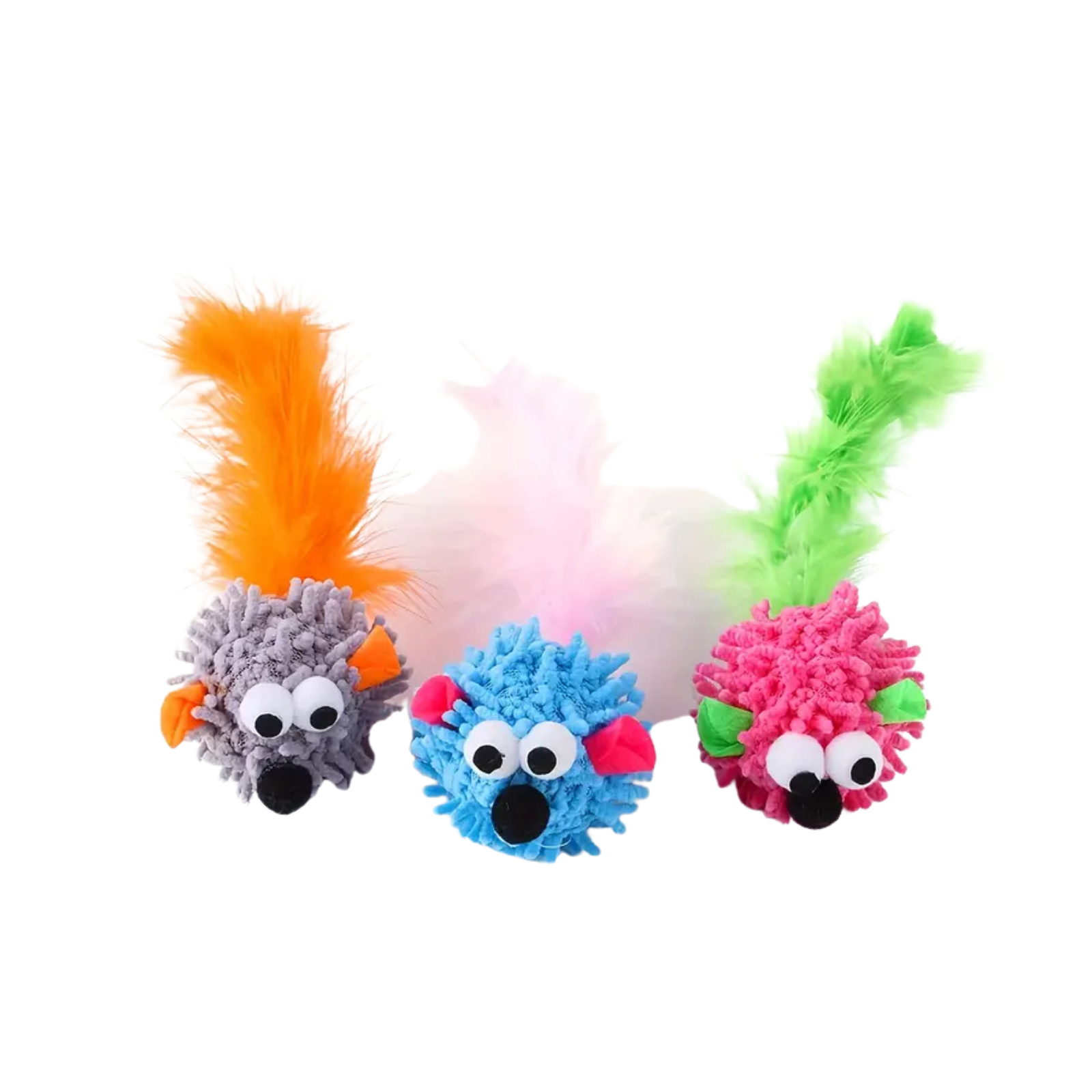 Žaislas katei – pliušinė pelė su uodega