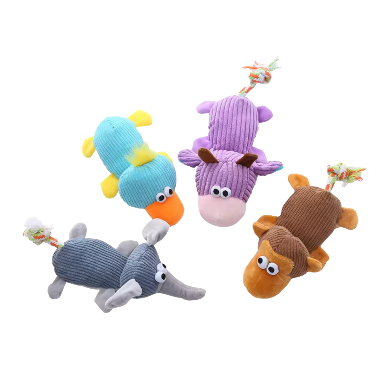 Minkštas šuns žaislas su garsu – beždžionė, dramblys arba ančiukas