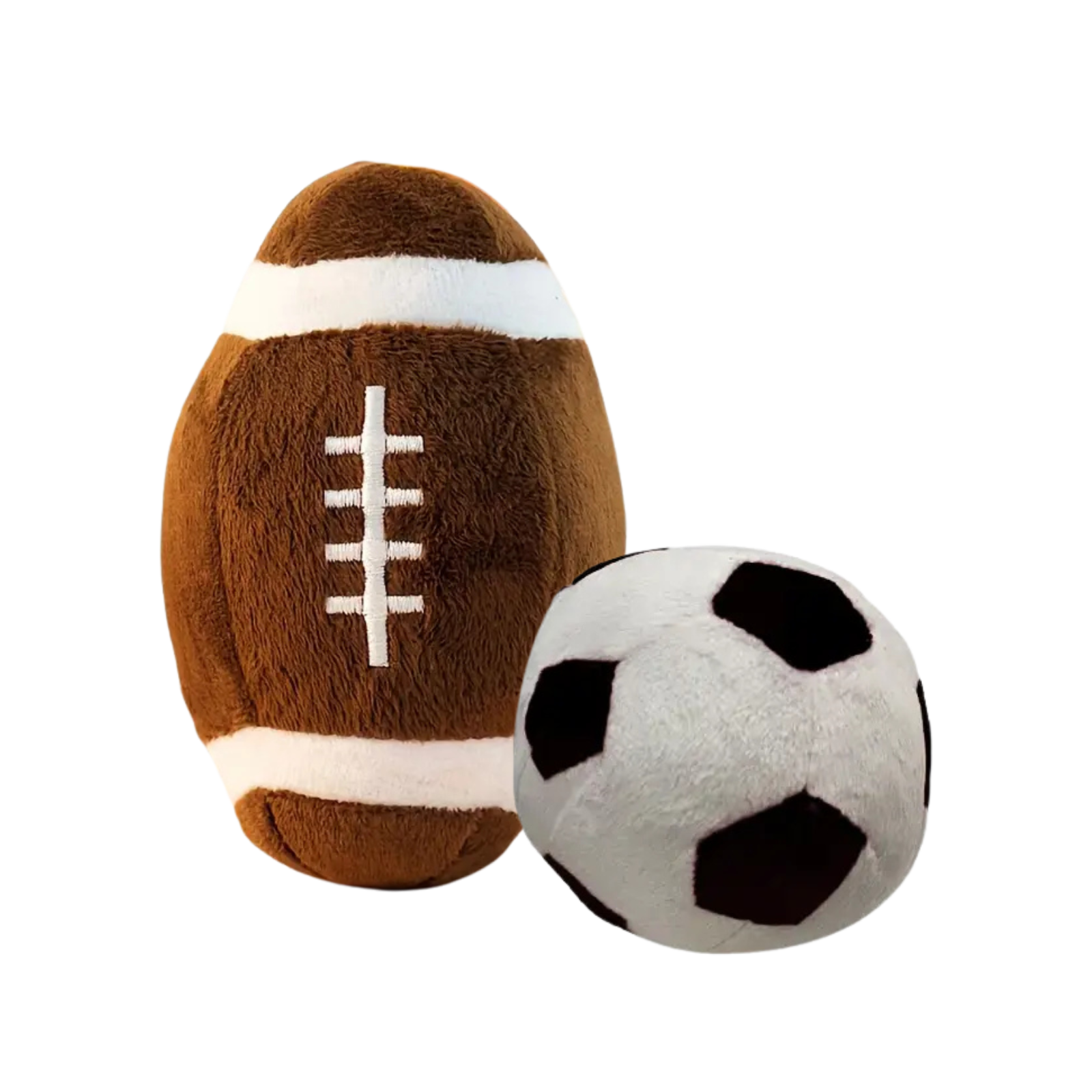 Pliušinis šuns žaislas su garsu – regbio arba futbolo kamuolys