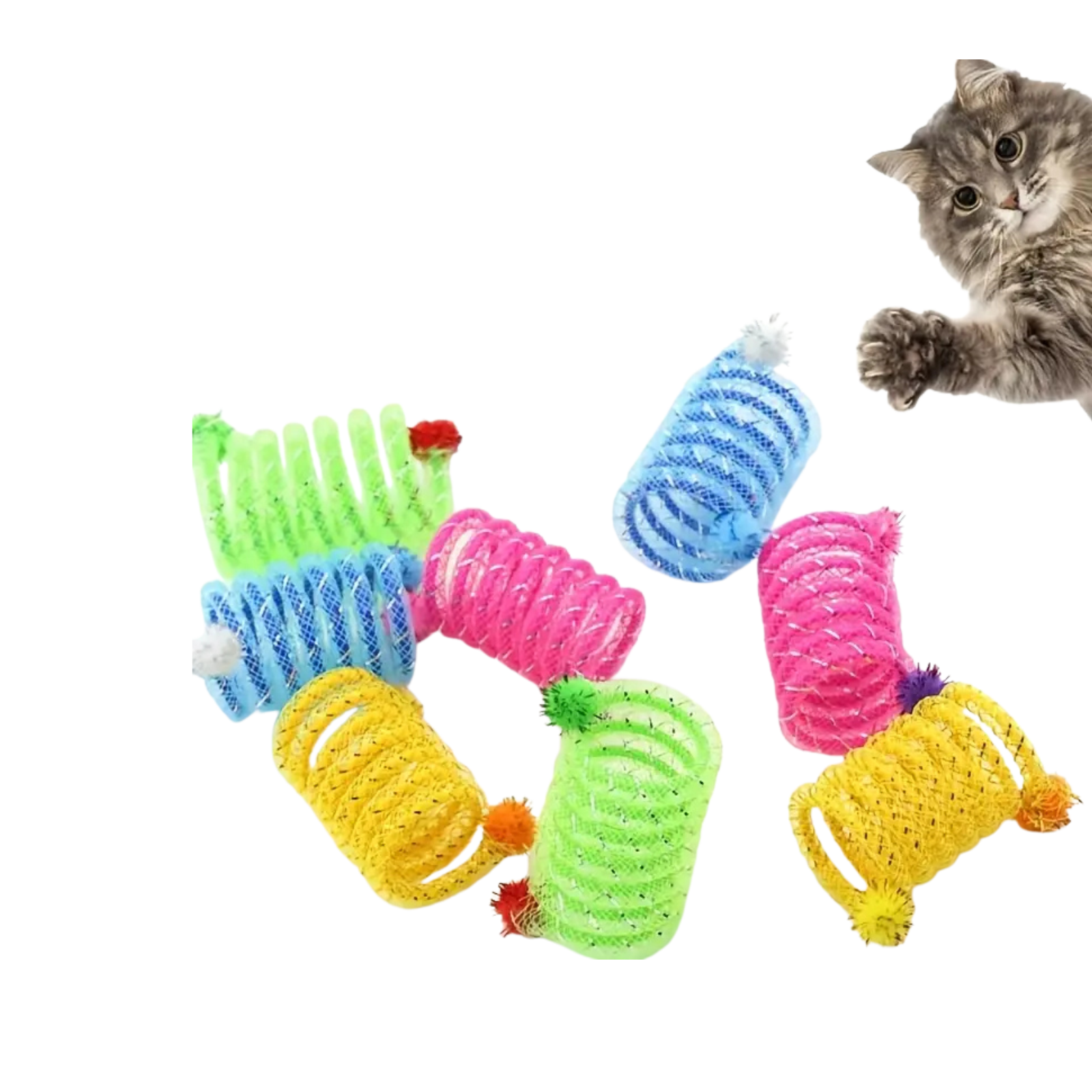 Spalvoti elastingi kačių žaislai, 4 vnt.