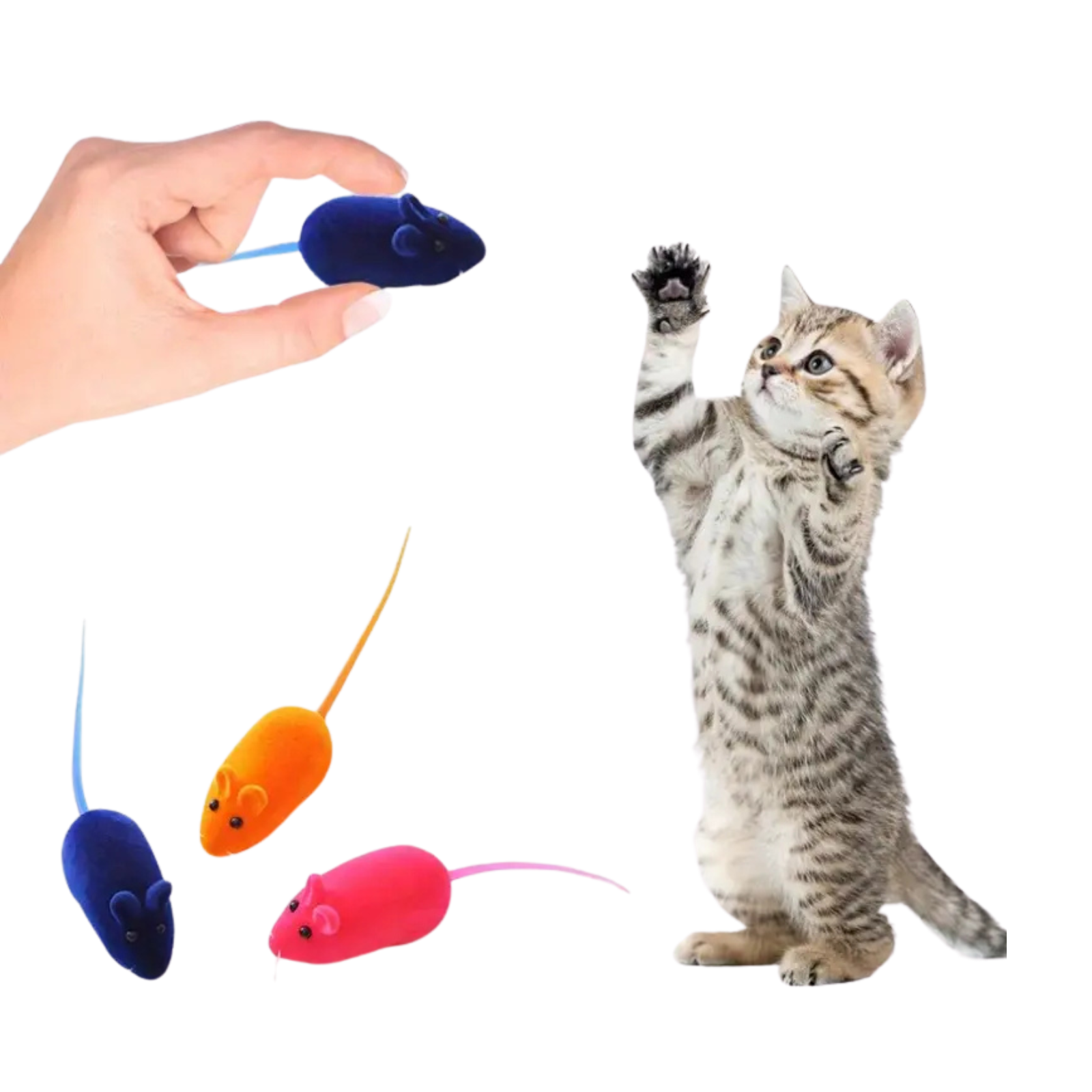 Katės žaislai „Pelės“ su garsu (2vnt. / 3vnt. )