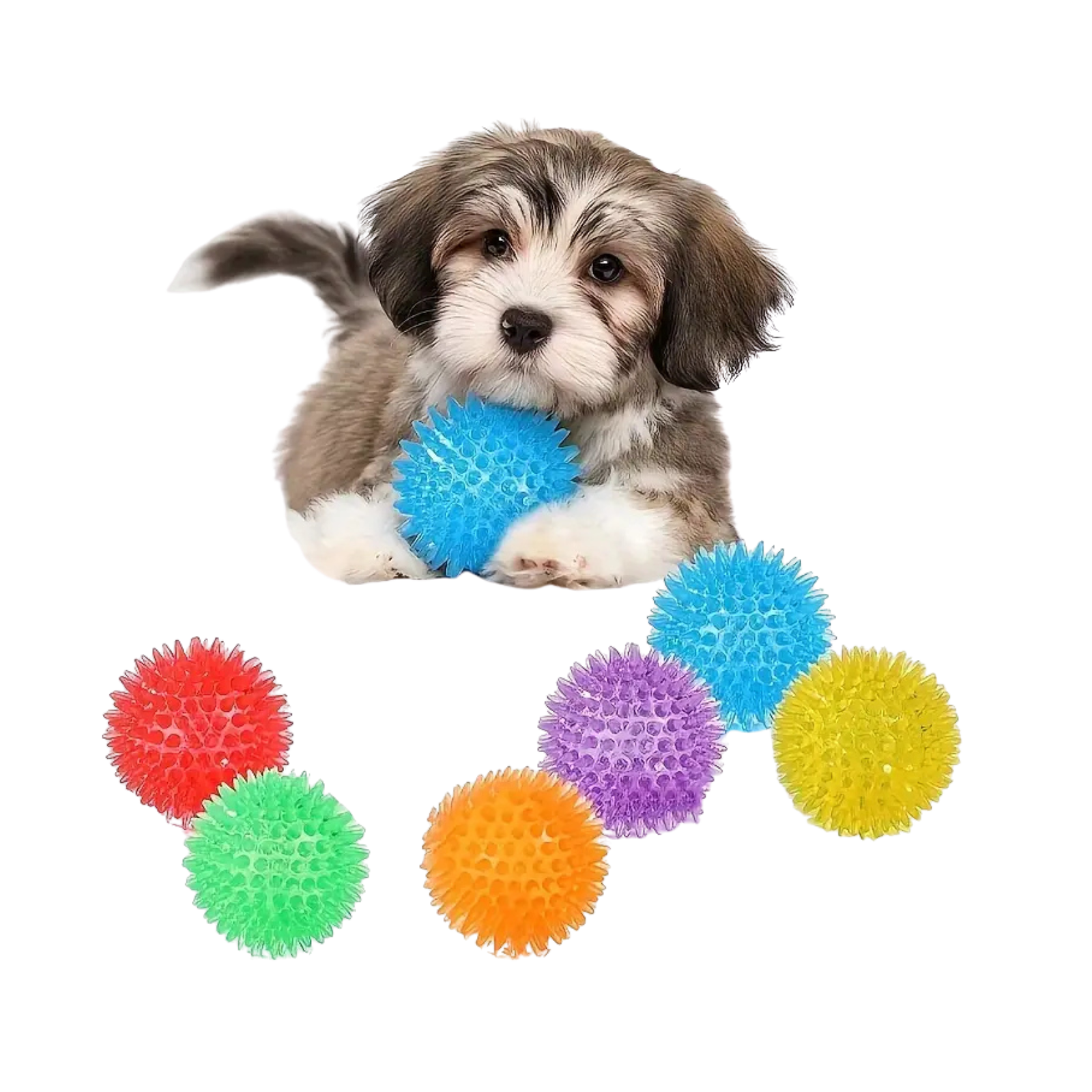 Spalvoti kamuoliukai dantų higienai ir lavinimui